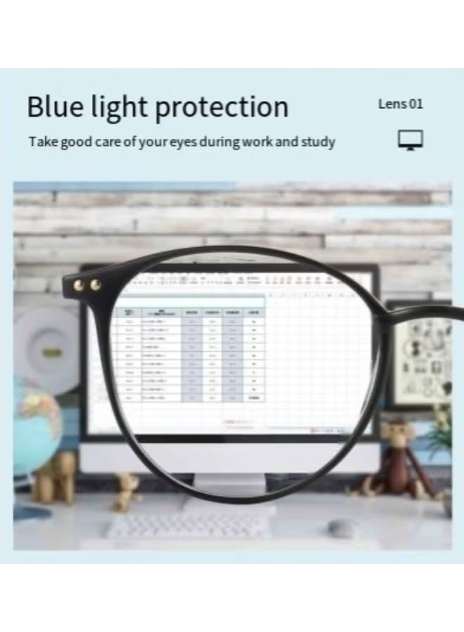 QZ Anti-Blue Light Computer Reading Lenses/Magnifying Glasses - Soft And Lightweight - Three-Stage Color Change - Suitable For Both Men And Women - More Suitable For Office Workers - Image 4