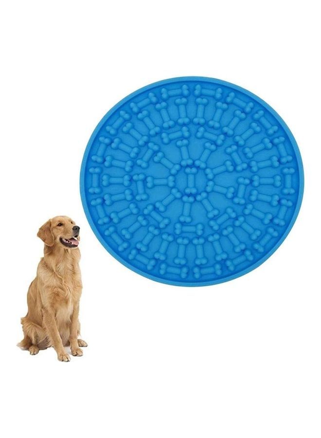 NIBEMINENT Silicone Slow Feeder Dog Treat Dispensing Mat Blue 5.90 x 5.90inch - Image 1