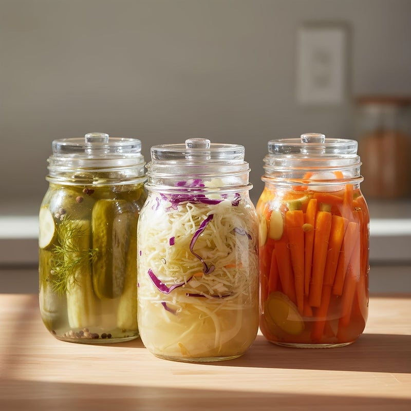9 Pcs Set Of Fermentation Glass Weights With Easy Grip Handles Suitable For Wide Mouth Mason Jars Fermentation Kit Sauerkraut - Image 4