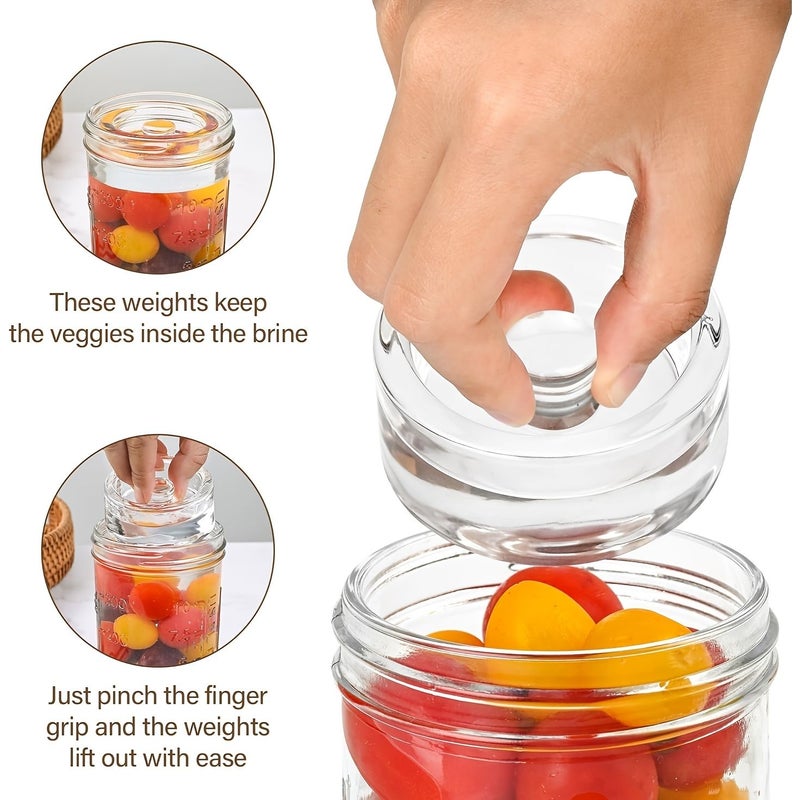 9 Pcs Set Of Fermentation Glass Weights With Easy Grip Handles Suitable For Wide Mouth Mason Jars Fermentation Kit Sauerkraut - Image 5
