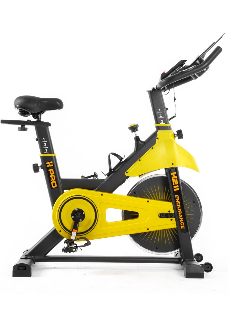 H PRO ENDURANCE Pro Magnetic Resistance Indoor Cycling Bike| Belt Drive Stationary Bike| With Lcd Monitor ＆ Comfortable Seat Cushion| Exercise Bike For Home Cardio Workout|6 Kg Flywheel  - Image 1
