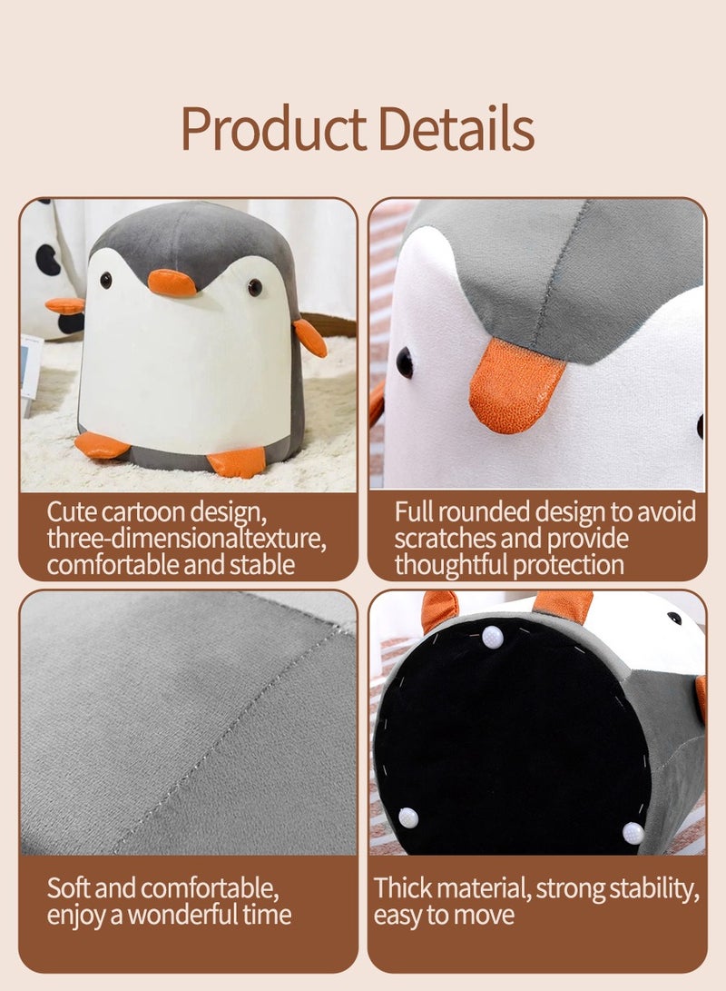 بيروي "مقعد دائري خشبي بغطاء قماشي - مسند أقدام متعدد الوظائف وطاولة جانبية للجلوس | مقعد ديكور صغير للمنزل" - Image 5