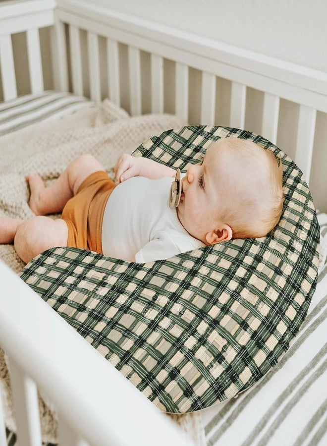 ZoUbqchY Watercolor Green Tartan Baby Nursing Pillow Covers for Boy Girl Vintage Green Plaids Nursing Pillowcase for Breastfeeding Pillows Checkered Soft Stretchy Slipcovers for Newborn Infant - Image 5