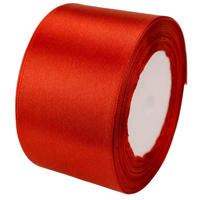 SWTOOL 2 Wide Single Face Satin Ribbon Roll for Wedding Sewing Projects Gift Wrapping and Crafting Projects 25 Yards Red