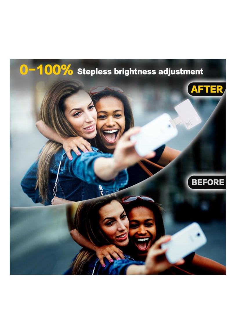 NNEWVANTE Phone Light with Cell Phone Clip, 80 LED Selfie Light for iPhone with 3 Lights and Infinite Adjustment Modes, 2000mAh Phone Light Clip for Cell Phones,Laptop, TikTok, Makeup, Live Broadcast(white)  - Image 2