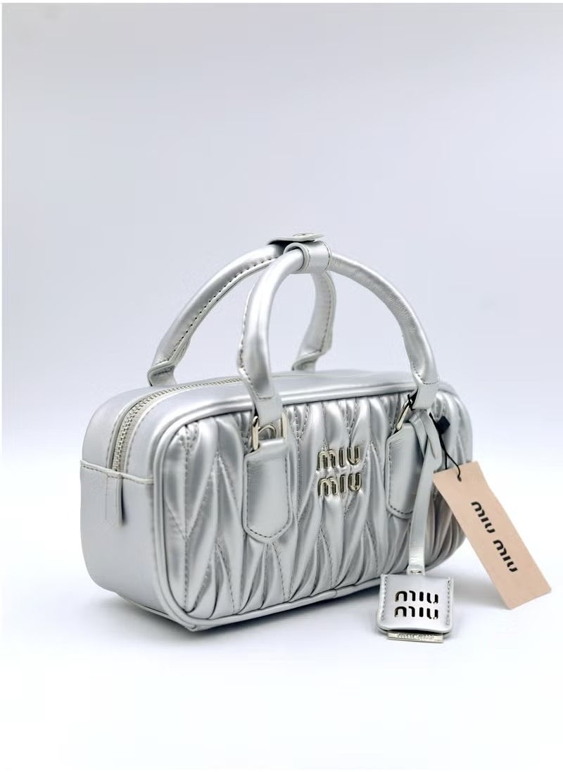 Miu Miu Miu Miu Small Arcadie Top Handle Bag in Matelassé Nappa Leather Crossbody Shoulder  - Image 2