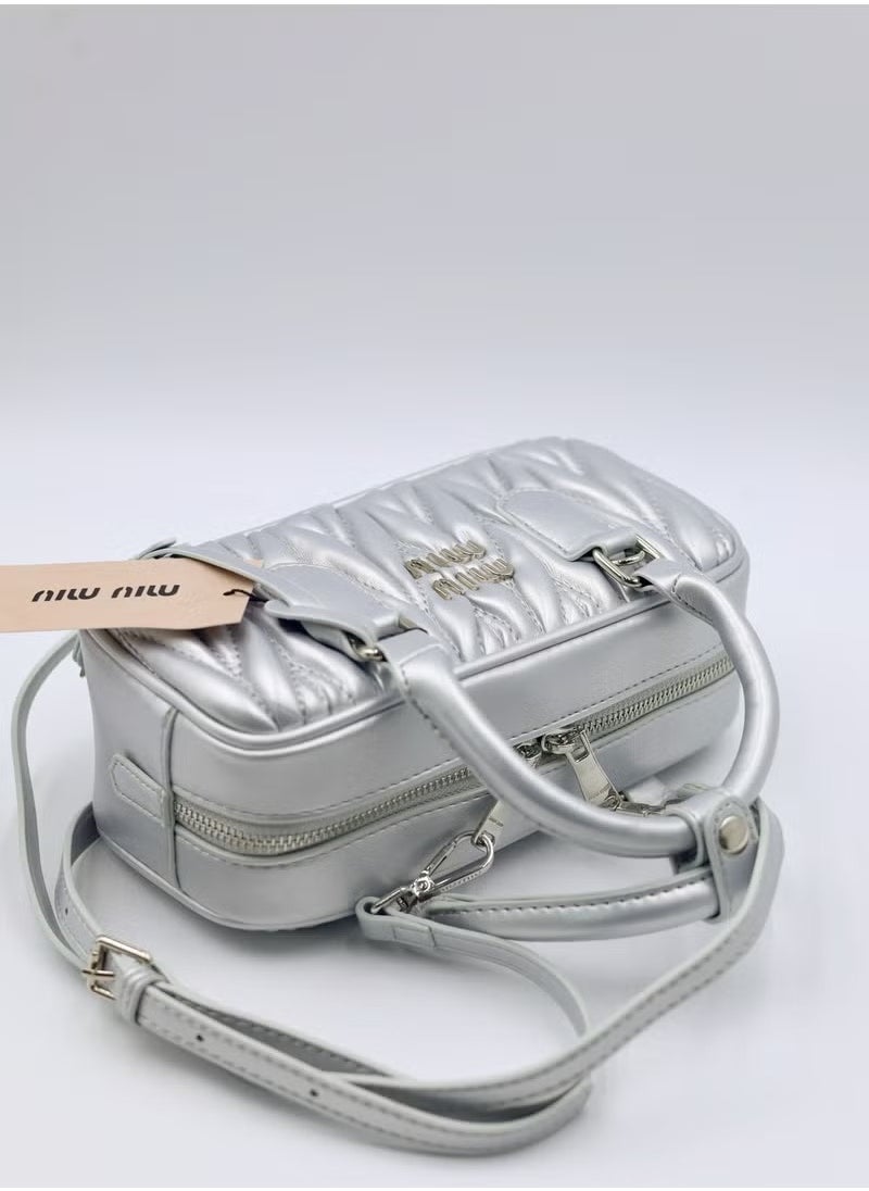Miu Miu Miu Miu Small Arcadie Top Handle Bag in Matelassé Nappa Leather Crossbody Shoulder  - Image 4