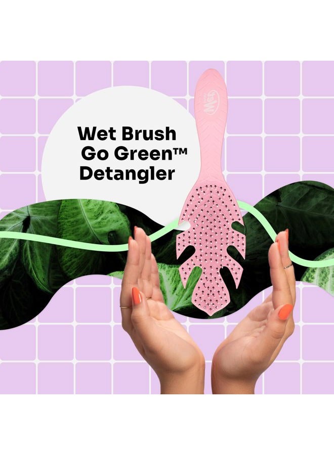 Wet Brush فرشاة فك تشابك الشعر الخضراء، وردي - فرشاة فك تشابك الشعر - شعيرات IntelliFlex فائقة النعومة تنزلق عبر التشابكات وتفك العقد برفق مع تقليل الألم، وتقصف الأطراف، والتكسر - Image 2