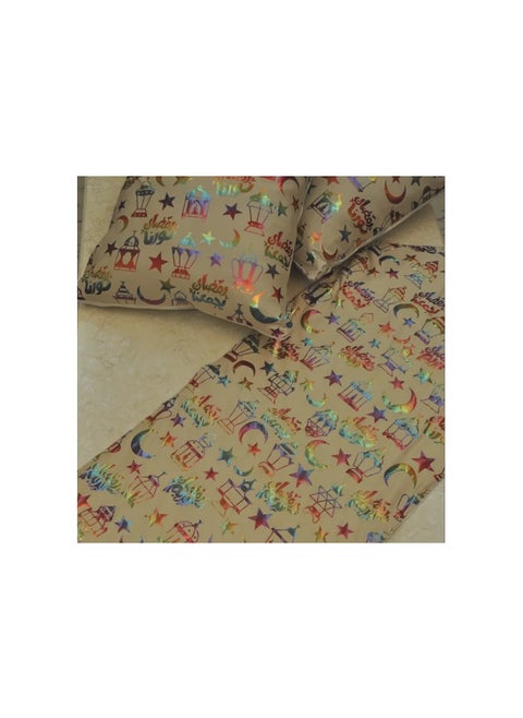 Tablecloth + 2 pillowcases (without pillows) - colorful Ramadan lanterns model