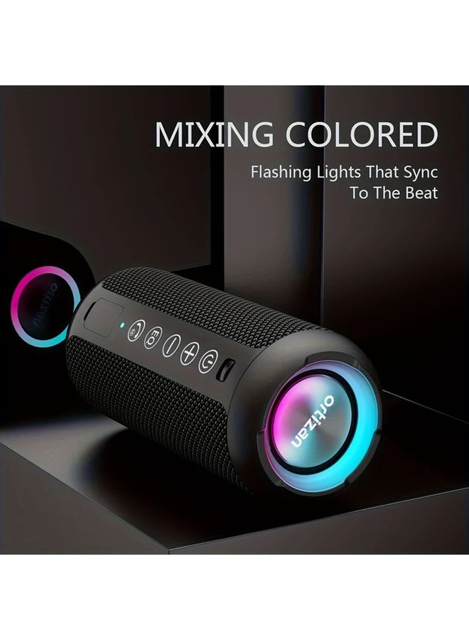 Wireless Speaker 24W Portable Bluetooth Speaker Deep Bass RGB Lights Dual Pairing 30H Playtime Outdoor Party Home Blue - Image 5