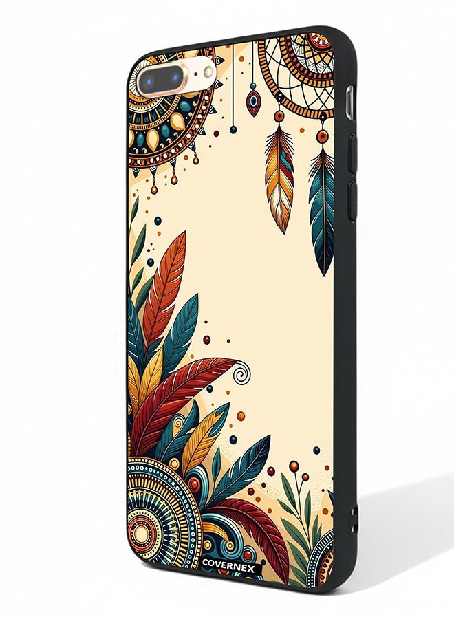 Covernex Apple iPhone 7 Plus Protective Case Cover Printed Featuring Tribal Boho Feather - Image 1