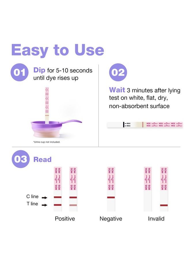Easy@Home Pregnancy Test Strips: 50 Pack HCG Test Strips - Early Detection Bulk Pregnancy Tests Kit | EZW1-S:50 - Image 4