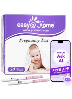 Easy@Home Pregnancy Test Strips: 50 Pack HCG Test Strips - Early Detection Bulk Pregnancy Tests Kit | EZW1-S:50  - Image 1
