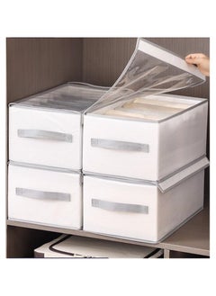Generic Clothes and trousers organizer with transparent cover, foldable, 9 compartments - fabric (2 pieces)  - Image 1