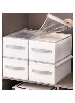 Clothes and trousers organizer with transparent cover, foldable, 9 compartments - fabric (2 pieces) - pzsku/ZDB25230CEE28E31F81FCZ/45/_/1739405961/8ca35848-dd08-4eb5-9bd5-b3c8ea5ddb39