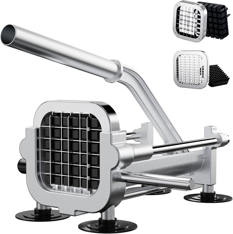 Eascandy French Fry Cutter, Heavy Duty Potato Slicer, Stainless Steel Potato Chopper Set with 1/2 and 1/4 Inch Blades for Sweet Potato, Carrot, Yam, Cucumbers - Image 1
