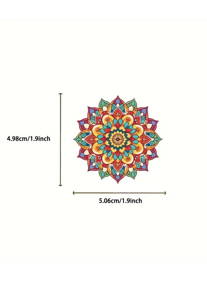 Goolsky [Popular Choice] GUTBD 50pcs Vibrant Mandala Stickers - Waterproof, Reusable Vinyl Decals for Laptops, Water Bottles, Guitars & More - Easy Apply, Matte Finish - Image 2