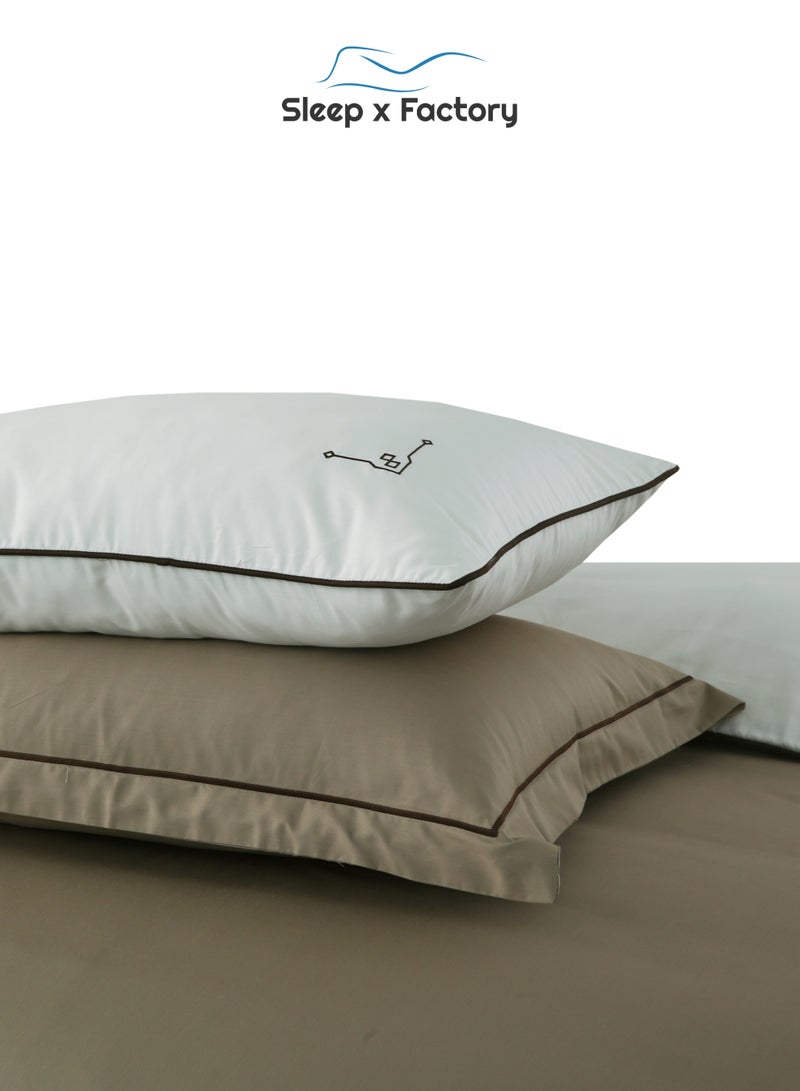 Sleep x Factory Luxury Cotton Satin Hotel Bedding Set – Embroidered – 6 Pieces – Without Filling - Image 5