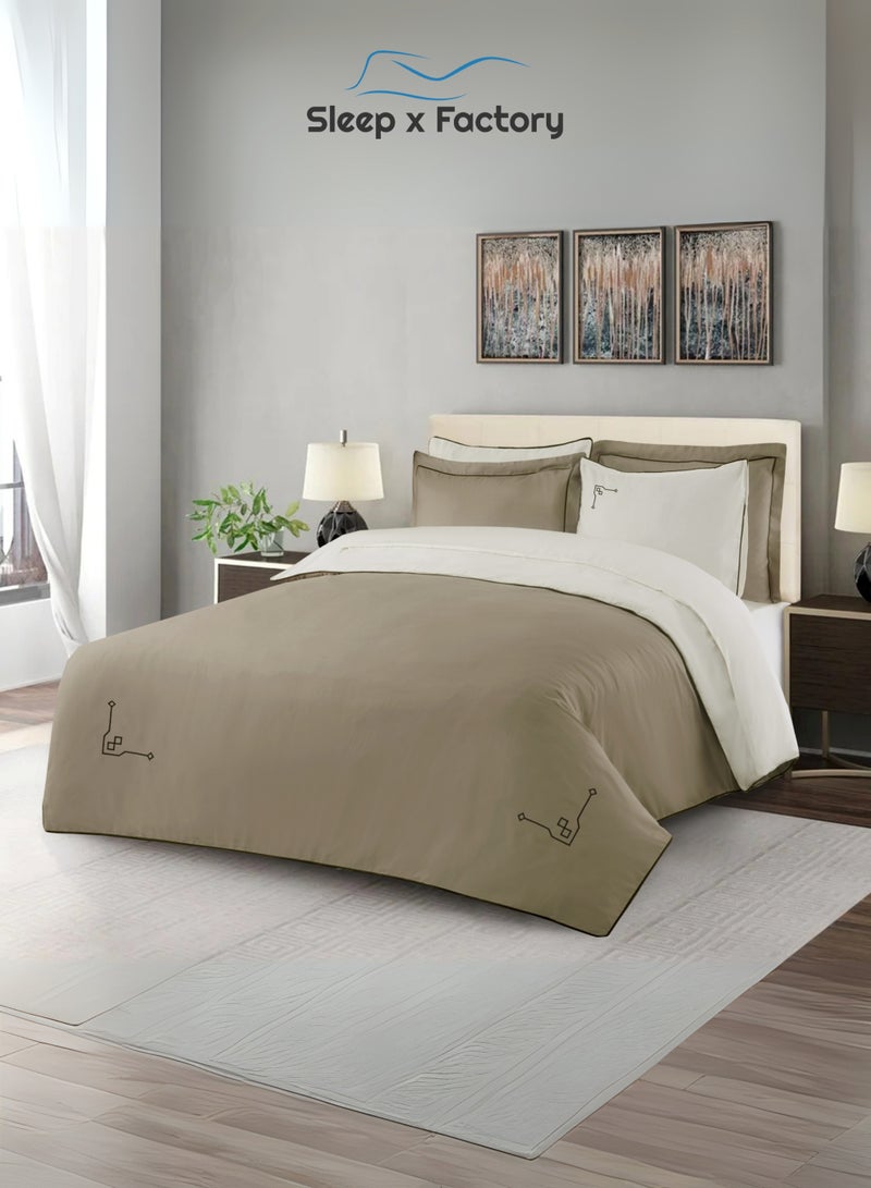 Sleep x Factory Luxury Cotton Satin Hotel Bedding Set – Embroidered – 6 Pieces – Without Filling - Image 3