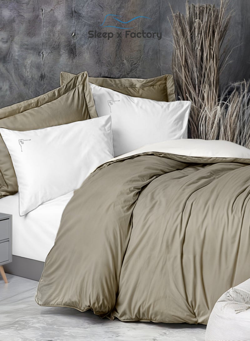 Sleep x Factory Luxury Cotton Satin Hotel Bedding Set – Embroidered – 6 Pieces – Without Filling - Image 4