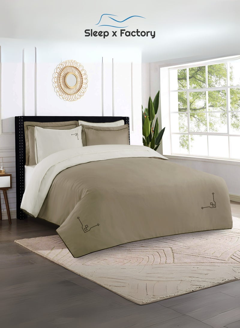 Sleep x Factory Luxury Cotton Satin Hotel Bedding Set – Embroidered – 6 Pieces – Without Filling - Image 2