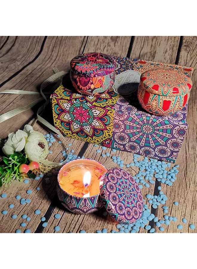 The Bros مجموعة هدايا الشموع المعطرة للنساء | شموع صويا عطرية محمولة في علب للسفر مع تخفيف التوتر | عبوة من 4 | مثالية لأعياد الميلاد، وحفلات الزفاف، واليوغا - Image 4