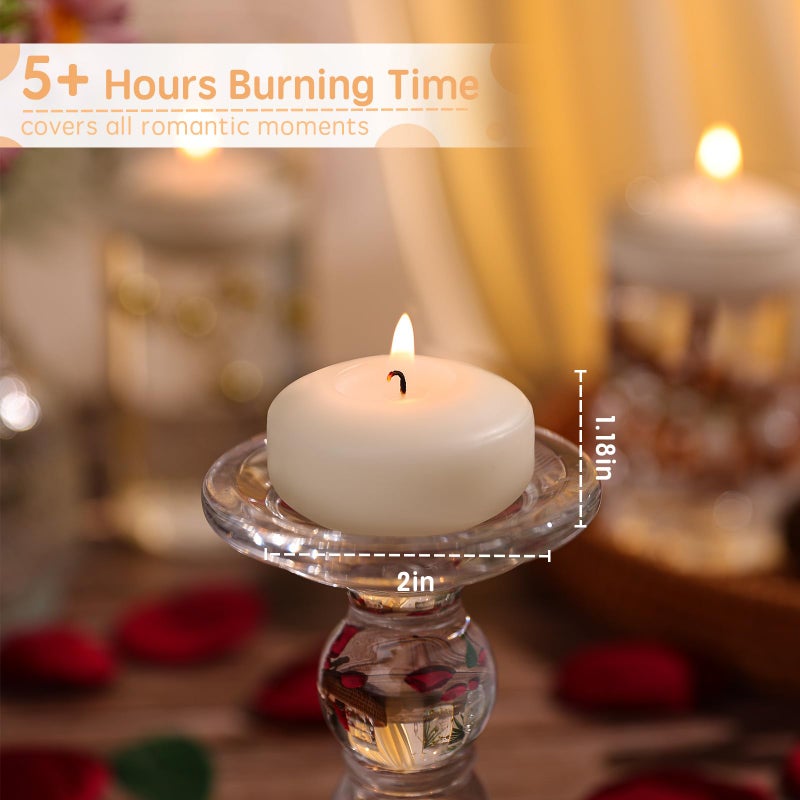 GINITIRI 36 Pack Floating Candles,2 inch Ivory Unscented Dripless Floating Candle for Centerpieces,5-6H Burning 2" Water Candles Bulk for Cylinder Vases,Weddings,Christmas Party,and Holiday - Image 2