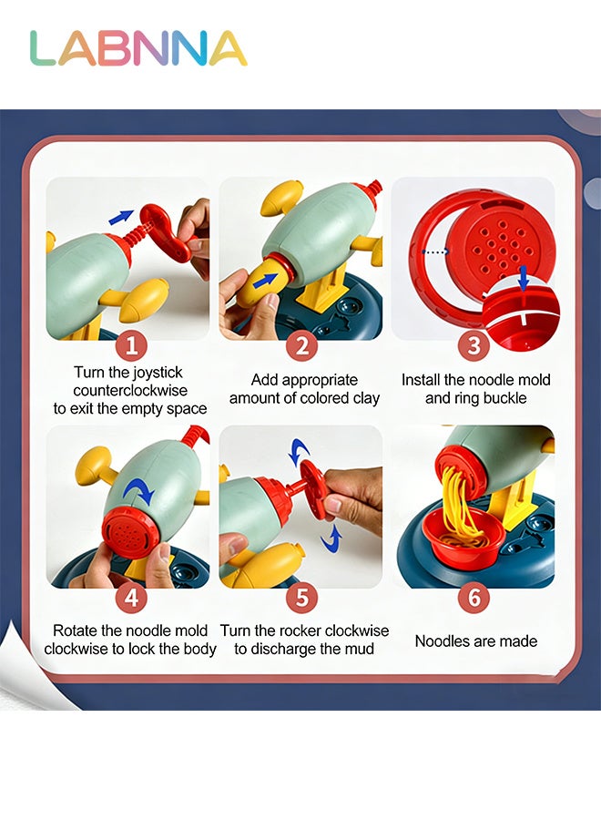 LABNNA 47 Pcs Dough Sets for Kids with Noodle Machine and Animal Dinosaur Molds,Art Crafts Dough Tools Kit Playdough Kit for Kids Boys and Girls Kitchen Creations Food Play Toys - Image 4