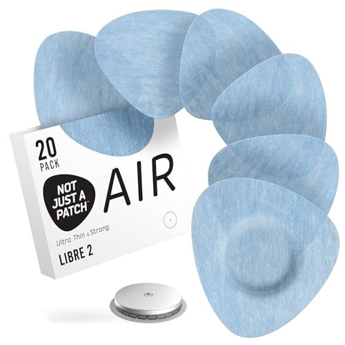 Not Just A Patch Freestyle Libre 2 Covers 20 Pack Thin Strong and Light UltraLong 14 Day Adhesion Durable Lingo CGM Libre 2 Sensor Protector Patches Blue