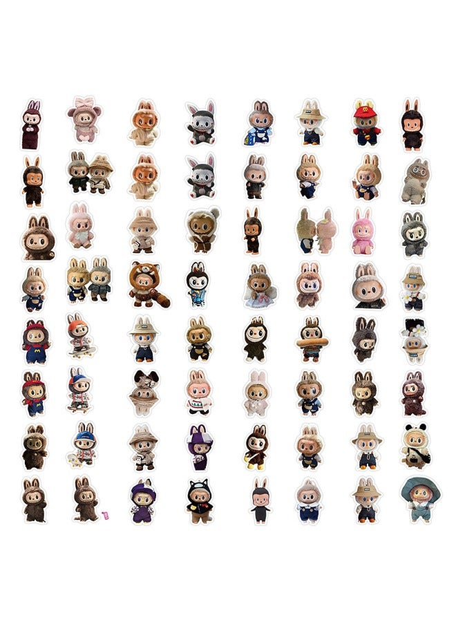 60Pcs LABUBU Stickers – Waterproof Cute Character Decals for Water Bottle, Phone, Notebook, Laptop – No Repeat  - Image 2