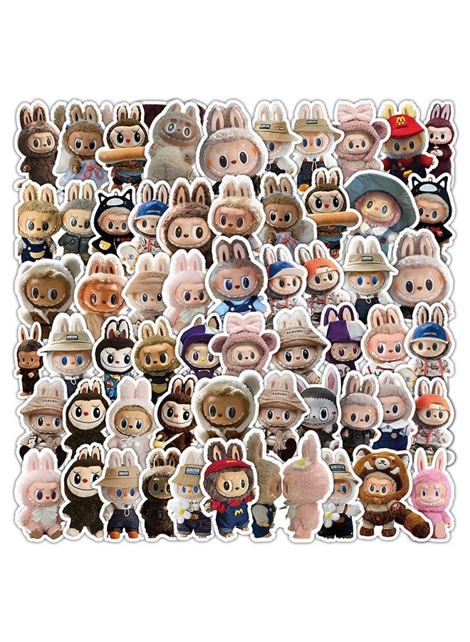 60Pcs LABUBU Stickers – Waterproof Cute Character Decals for Water Bottle, Phone, Notebook, Laptop – No Repeat  - Image 1