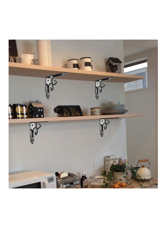 Generic - 2PCS Floating Shelf Brackets for Wall Corner, Decorative Shelf Supports and Brackets Rustic Shelves Brackets Heavy Duty Steel Joint Right Angle Corner Brace with Matching Screw and Anchors - Image 1