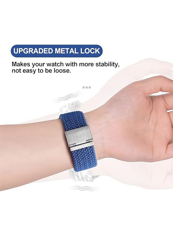 Watch Band for Apple Watch 38mm 40mm 41mm Strap, Adjustable Braided Replacement Bands Straps Stretchable Elastic Sport Wristband for Watch Ultra/Ultra 2 Series 9/8/7/6/SE/5/4/3/2/1 (Blue) - Image 5