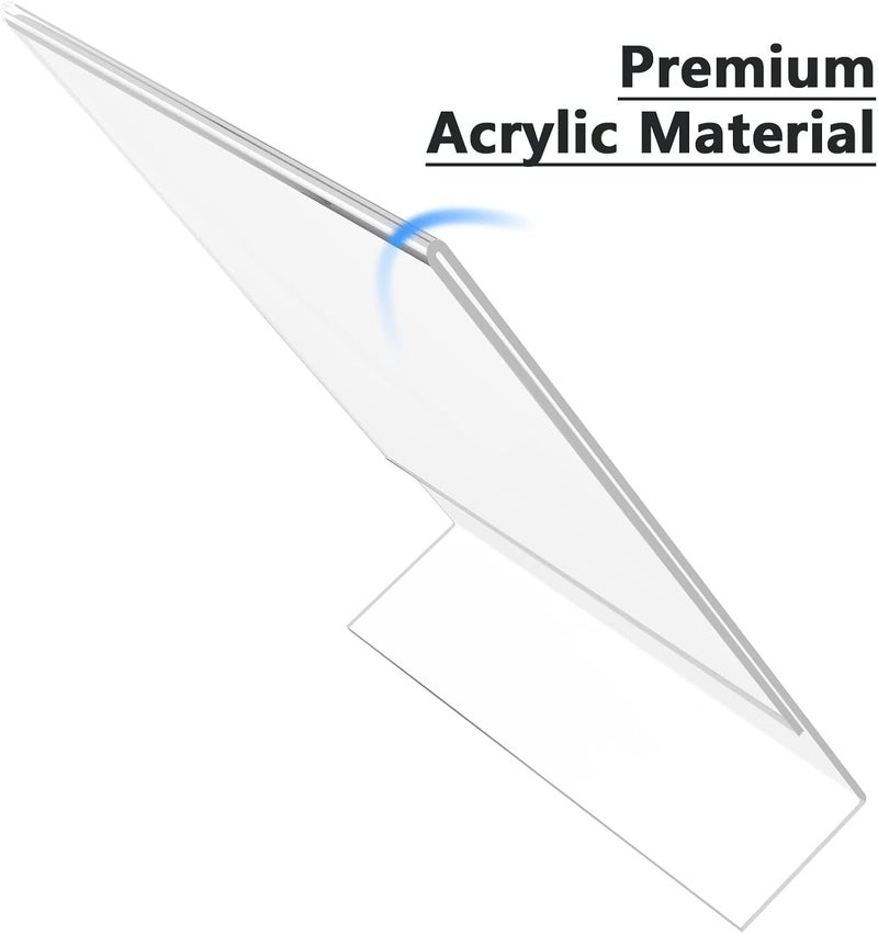 MaxGear Acrylic Sign Holder, Clear Sign Holders Plastic Display Stand 8.5 x 11 Inches Slant Back Countertop Display Picture Frames for Menus, Flyer, Use In Office, Store, 5 Pack - Image 4