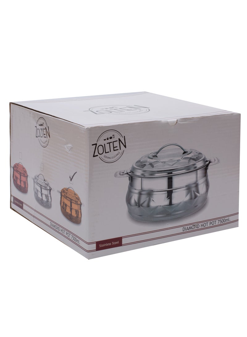 ZOLTEN Stainless Steel New Diamond Hotpot 7.5 Liters Rose Gold Colour - Image 3