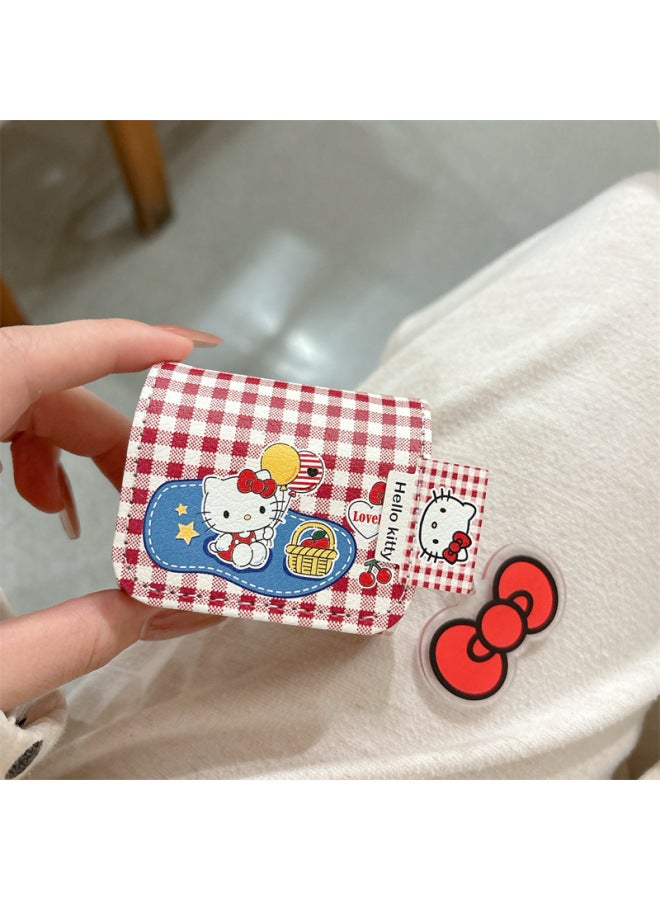 Loquat Red Plaid Balloon KT For HuaweiFreeBuds6i/5i/pro3 Headset Protective Case 4e Female Clip Cute-Color:Red Plaid Balloon Kt Headphone Cover Shell + Bow Pendant-Model:For HuaweiFreebuds 6i - Image 3