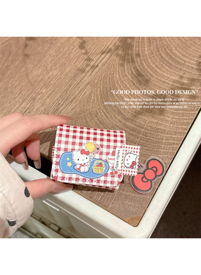 Loquat Red Plaid Balloon KT For HuaweiFreeBuds6i/5i/pro3 Headset Protective Case 4e Female Clip Cute-Color:Red Plaid Balloon Kt Headphone Cover Shell + Bow Pendant-Model:For HuaweiFreebuds 6i - Image 4