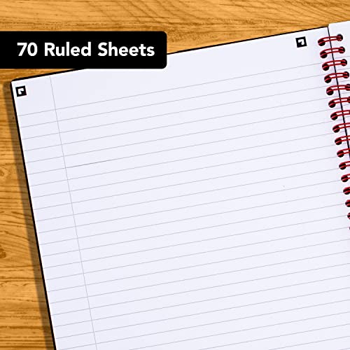 Black n' Red Business Notebooks, 3 Pack, Soft Cover, Twin Wire, 70 Sheets, 11" x 8-1/2", Black (400161060) - Image 3