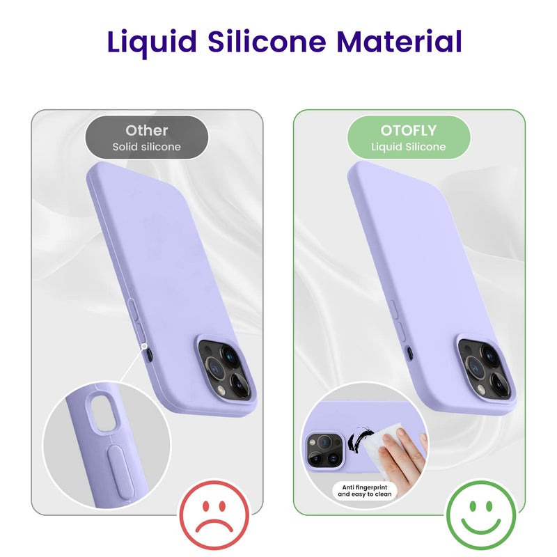 OTOFLY Designed for iPhone 14 Pro Max Case, Silicone Shockproof Slim Thin Phone Case for iPhone 14 Pro Max 6.7 inch (Light Purple) - Image 4