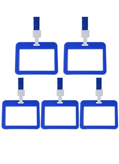 PARTNER 5-Piece ID Card Holder Horizontal With Lanyard Blue Colour  - Image 1