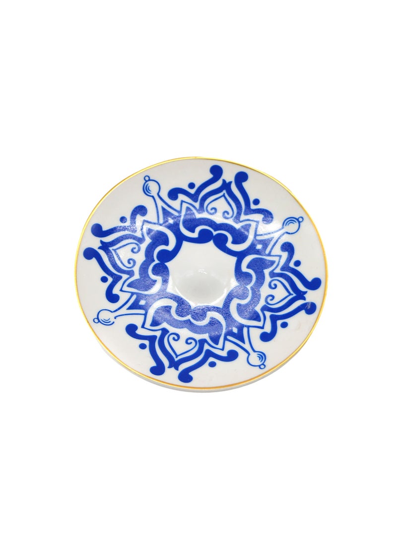 Set of 18 Pieces Tea and Coffee Cups and Saucer Gold and Blue - Image 4