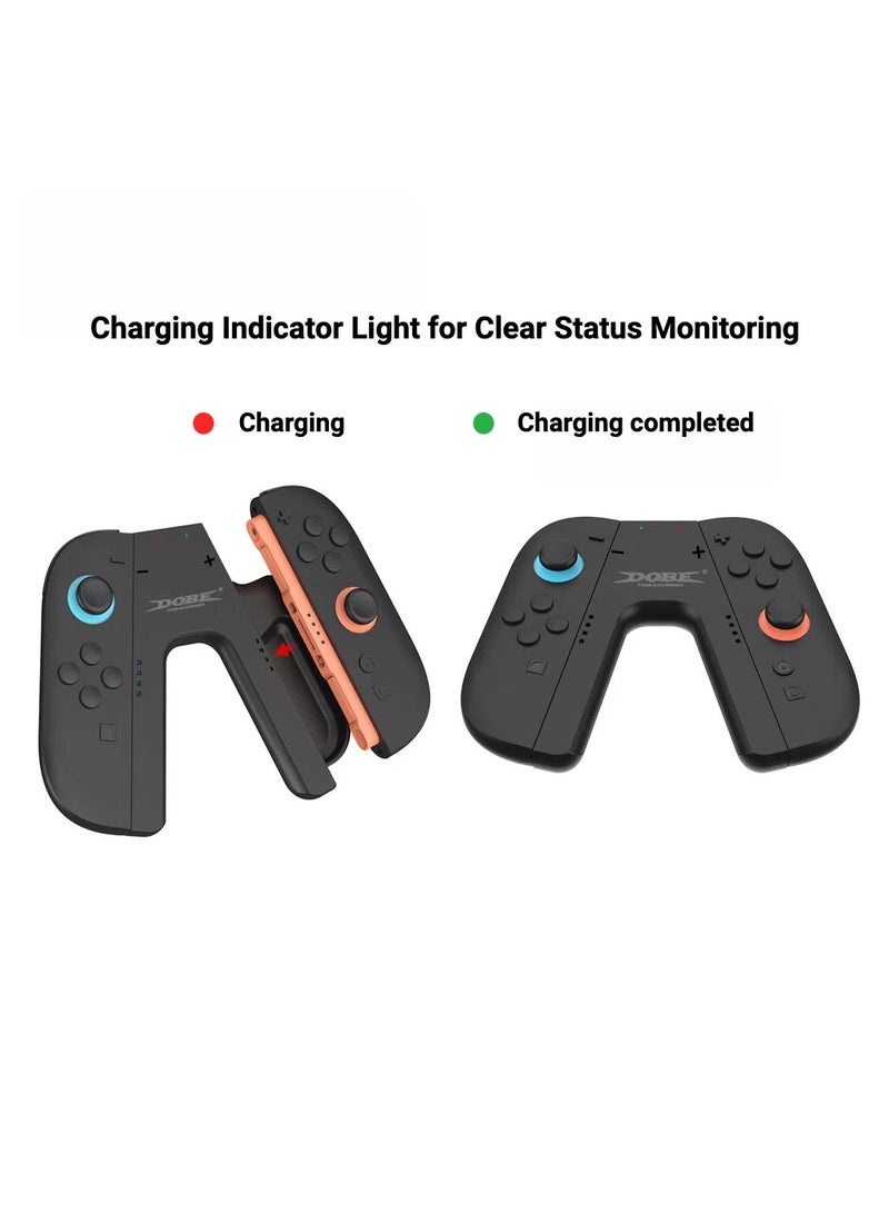 DOBE Charging Grip for Nintendo Switch 2 JoyCon, flat Design, with charging cable, black  - Image 3
