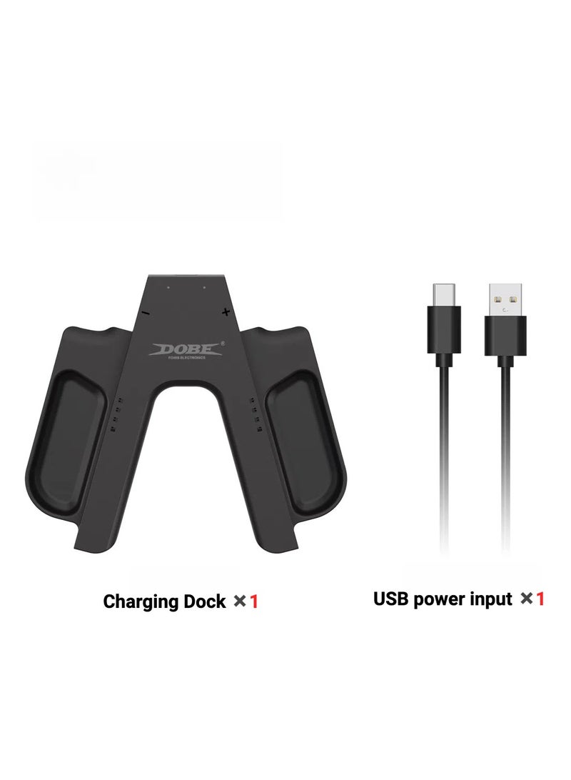 DOBE Charging Grip for Nintendo Switch 2 JoyCon, flat Design, with charging cable, black  - Image 5