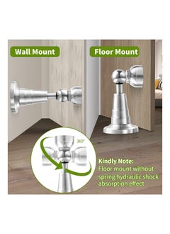 KASTWAVE Magnetic Door Stop, Soft Catch Magnetic Door Holder with Updated Hydraulic Shock Absorber, Stainless Steel, Heavy Duty Magnetic Door Stopper Floor Wall Mounted Outdoor Doorstop, Keep Door Open  - Image 5