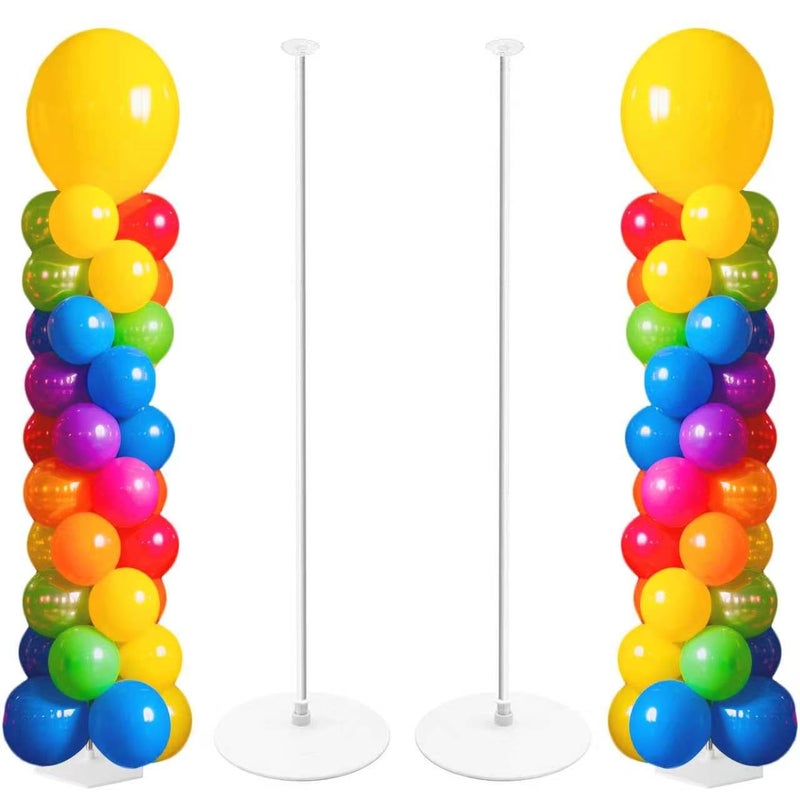 Tamodan Adjustable balloon column kit set of 2 78 Inch balloon tower Reusable Metal Telescopic Designballoons tower stand for Weddings Birthdays Baby Showers Graduation Events - Image 2