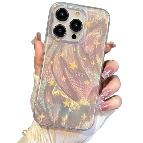 I-MGAE-IN-AR Phone Hard Case 6.7 inch Compatible with iPhone 13 Pro Max Case 2021 Release Slim Holographic Fade Star Women Girls, Hard PC Shockproof Protective Design - Image 1