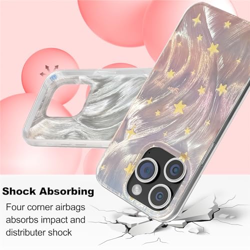 I-MGAE-IN-AR Phone Hard Case 6.7 inch Compatible with iPhone 13 Pro Max Case 2021 Release Slim Holographic Fade Star Women Girls, Hard PC Shockproof Protective Design - Image 4