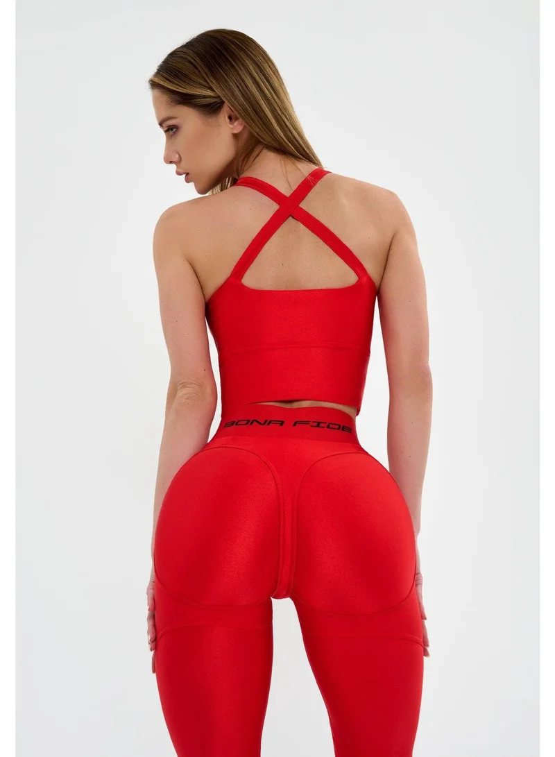 Bona Fide Juicy Red Juicy High Waist Biker Gym Shorts for Women for Women | Best Price UAE