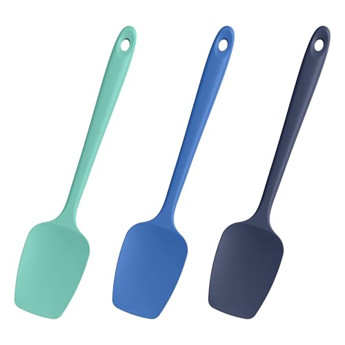 Doosu Heat Resistant Silicone Spoon Spatulas Doosu 600F High Temp Flexible Cooking Spoons Kitchen Spoonula ScratchProof for Mixing Stirring Scraping Serving NonStick Cookware Set of 3 Multi4 - Image 1