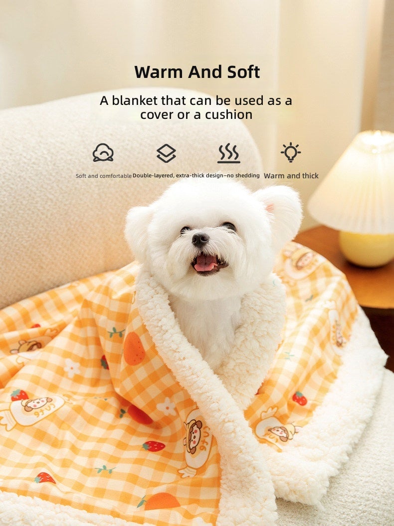 Pet Blanket Dog & Cat Bed - Warm Winter Cover for Small Dogs - Image 2